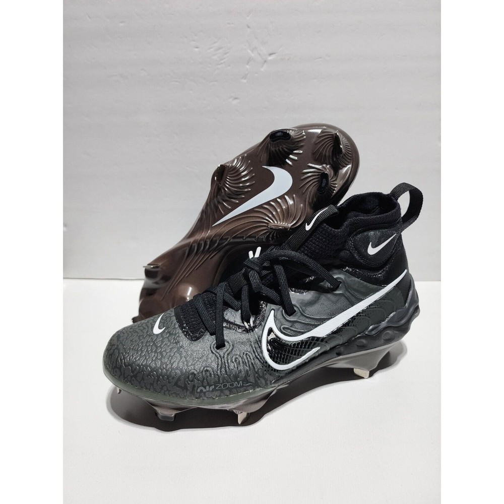 Men's Nike Alpha Huarache NXT Black Metal Baseball Cleats DJ6517-010 Size 7.5